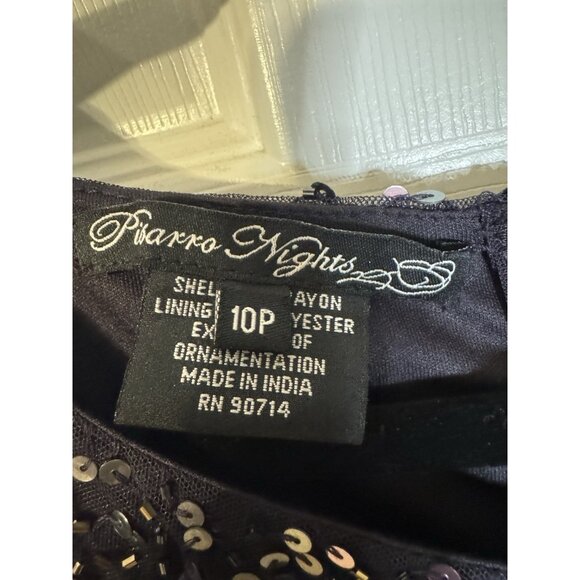 Pisarro Nights Dress 10P Bell Sleeve Sequin Beaded Wedding Party Formal NEW - Picture 9 of 13